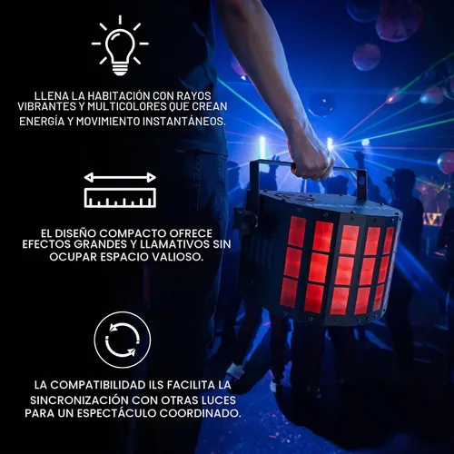 Vista 3 de CHAUVET DJ Mini Kinta ILS Compact LED Derby Effect Light Salida de haz