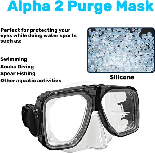 Vista 2 de H2Odyssey Alpha 2 Scuba Mask - Anti Fog Scratch Resistant Masks for Snorkeling - Wide Angle Comfort Fit Diving Mask
