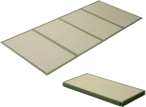 Vista 7 de EMOOR Alfombrilla de tatami japonés, tamaño individual, hierba natural de Rush (sin teñir), colchón plegable Igusa para el suelo para dormir