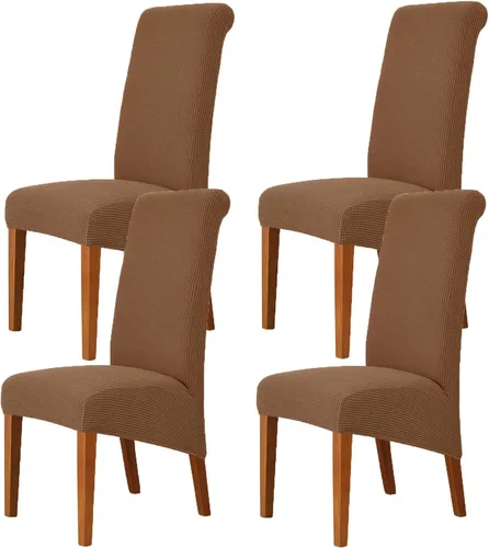 Vista 19 de Deisy Dee Fundas Elásticas XL/Extragrandes de Spandex Suave Extra Grande para Sillas de Comedor de Cocina, Protectores de Sillas Desmontables y Negro