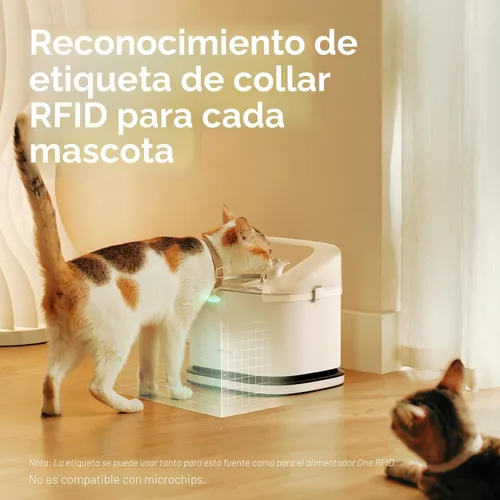 Vista 5 de Paquete de 2 comederos automáticos RFID PETLIBRO para gatos, sensor de collar para comidas personalizadas, reconocimiento de gatos, seguimiento