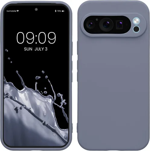 Vista 144 de kwmobile Funda compatible con Google Pixel 9 - Funda protectora delgada de TPU para teléfono - Acabado mate suave - Piedra antigua