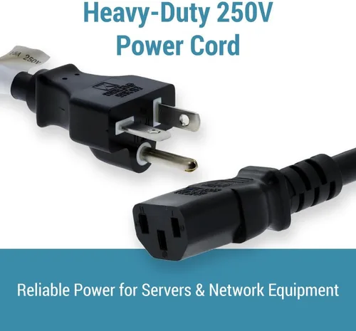 Vista 2 de Cable de alimentación de CA resistente de 3 pies, 14 AWG NEMA 6-20P a C13 Cable de alimentación macho a hembra de 14 AWG, 15 A/250 V, con conector