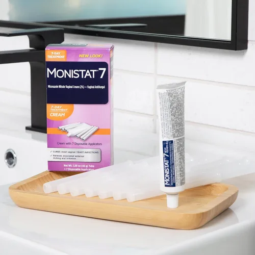 Vista 7 de Monistat 7 - Tratamiento para candidiasis de 7 días para mujeres, crema de miconazol (tubo de 45g) y 7 aplicadores, para el alivio de la picazón