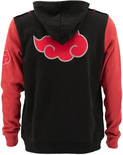 Vista 2 de Ripple Junction Naruto Shippuden Men's Authentic Full Zip Hooded Sweatshirt wChest Pockets Black Red Officially Licensed