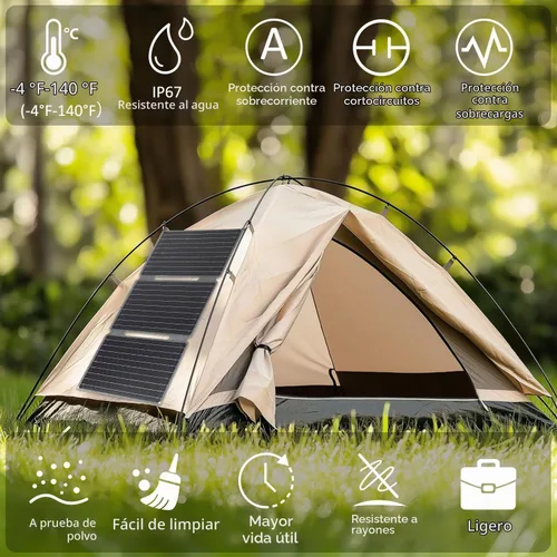 Vista 7 de Panel solar plegable de 30 W con USB 3.0 tipo C y salidas de CC 23.1% de alta eficiencia ETFE cargador solar portátil monocristalino