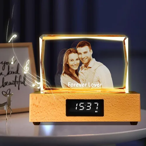 Vista 16 de Regalo de foto de cristal 3D personalizada – Imagen personalizada para el Día del Padre, cumpleaños, aniversario – Recuerdo para papá, parejas