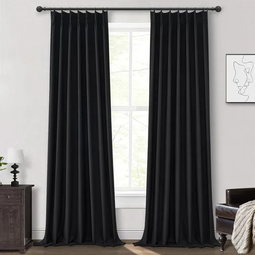 Vista 50 de Cortinas y Drapeados Modernos con Pliegues Pellizco Rosa Bebé de 84 Pulgadas de Largo, Juego de 2 Paneles para Sala de Estar, Cortina de Ventana