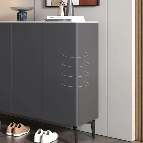 Vista 5 de TISTIK Zapatero - Armario de almacenamiento para zapatos en la puerta uno contra la pared, moderno organizador de zapatos, estante para puerta