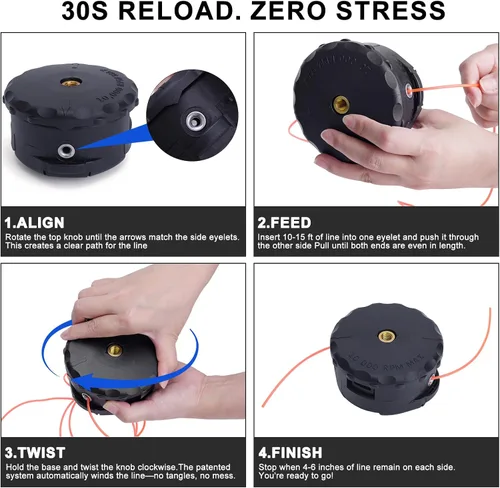 Vista 2 de Cabezal de recortadora Speed Feed 400 para Echo SRM 225 SRM210 SRM2100 SRM225 SRM200 SRM230 SRM250 SRM265 SRM266 SRM280 Shiandaiwa T195S T220 T222