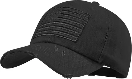Vista 13 de IIN Gorra de béisbol con bandera estadounidense para hombres y mujeres, de perfil bajo, militar, militar, militar, para papá