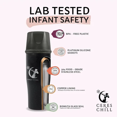 Vista 3 de Ceres CHILL Demigoddess Mini Enfriador y Calentador de Leche Materna – Enfriador Portátil de Leche Materna de 6–16oz, Contenedor de Almacenamiento