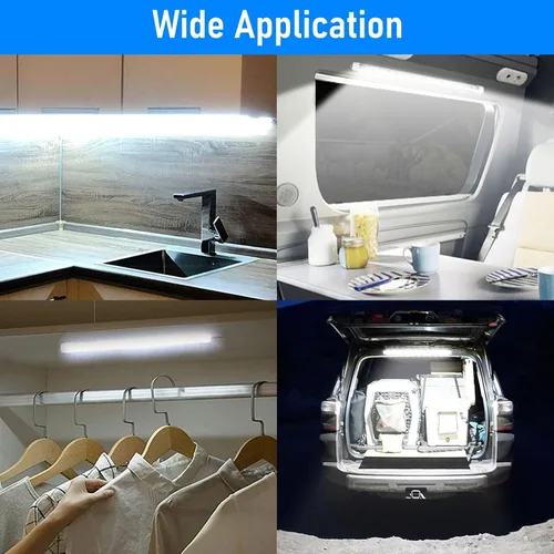 Vista 7 de Linkstyle 2PCS Barra de Luz LED Interior de 12V, Tira de Luz Delgada de 48 LEDs con Interruptor, Lámpara de Iluminación Blanca de 6500K