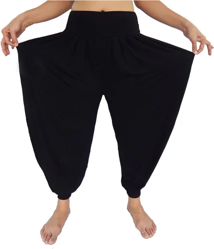 Vista 7 de Pantalones holgados con cintura elástica y harem Aladdin para mujer