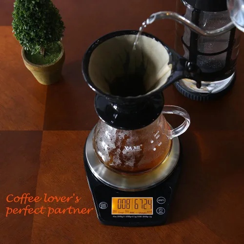 Vista 2 de ERAVSOW - Báscula de café con temporizador, básculas digitales de café de goteo manual, báscula precisa de 3 kg/0,1 g para café expreso y café por