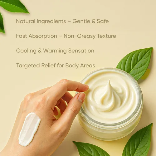 Vista 3 de Crema de alivio con magnesio, crema para neuropatía, ingredientes naturales: refrescante y calmante para pies, manos, piernas, articulaciones