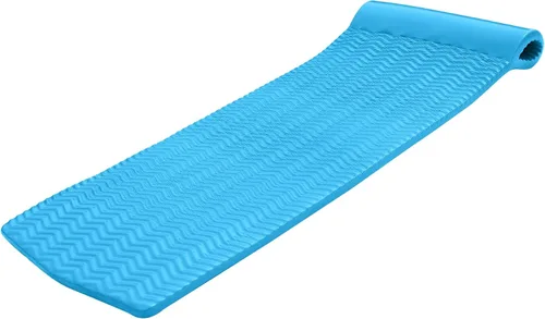 Vista 10 de TRC Recreation Serenity 1.5” Thick Vinyl Coated Foam Swimming Pool Float Mat Adult Lounger with Built-in Roll Pillow