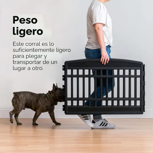 Vista 7 de IRIS USA Corralito para perros de 4 paneles de 24" con puerta, 35 x 35 x 24, corralito para cachorros, corralito para perros de interior, cerca