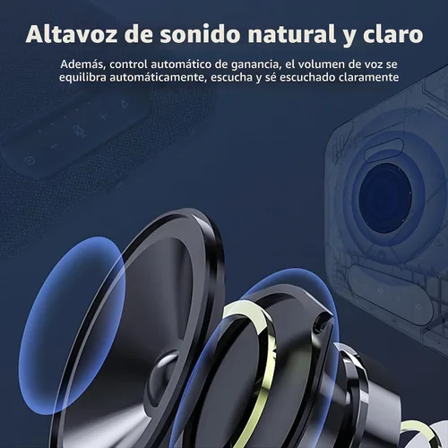 Vista 3 de Altavoz y micrófono de conferencia, altavoz inalámbrico con 2 micrófonos