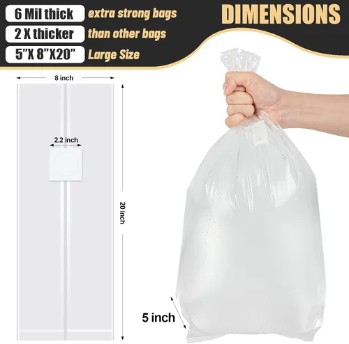 Vista 2 de Bolsas de desove de hongos, 20 bolsas grandes extra gruesas de 6 mil, bolsas de cultivo de hongos de 8 x 5 x 20 pulgadas, bolsa sellable de sustrato