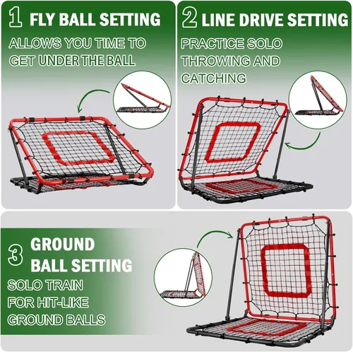 Vista 3 de BaseGoal Baseball and Softball Rebounder Net,Baseball Rebounder,Volleyball Rebounder,Pitch Back Net,Multi-Sport Training Rebound Screen,with