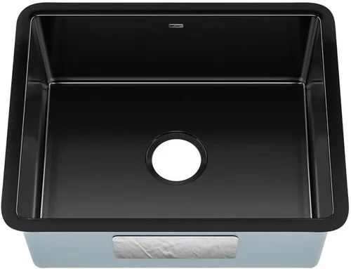 Vista 6 de Kraus Pintura Fregadero de cocina de acero con esmalte porcelánico de 21 pulgadas, montura por debajo, cuenco simple, en blanco, KE1US21GWH