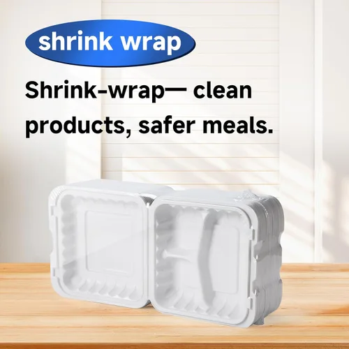 Vista 2 de Recipientes para alimentos de 7.8" 30 onzas, paquete de 65 unidades, plástico de polipropileno relleno mineral sin BPA, 3 compartimentos envoltorio