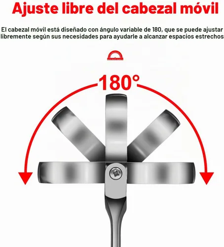 Vista 3 de WISEUP Llave de trinquete, llave CR-V de acero al cromo-vanadio de 0.315 in