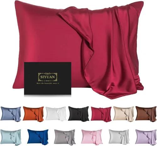 Vista 38 de Funda de almohada de seda de morera para cabello y piel - Funda de almohada de seda refrescante con cremallera oculta, de doble lado, suave