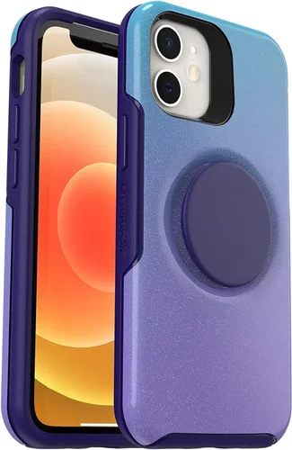 Vista 12 de OtterBox + Funda Pop Symmetry Series para iPhone 12 Mini (no 12, Pro, Pro Max) Embalaje no minorista - Transparente
