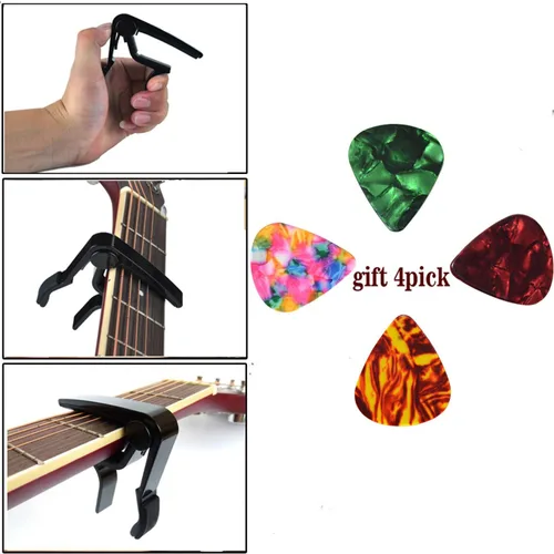 Vista 5 de Cejilla de guitarra para guitarra eléctrica acústica (negro Cpao)
