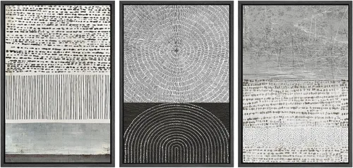 Vista 64 de SIGNWIN Lienzo enmarcado para pared, juego de arte neutro de bosque brumoso, ilustraciones en tono tierra, arte moderno, decorativo, bohemio