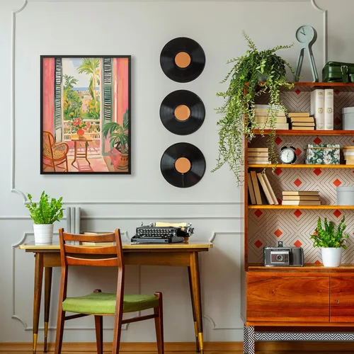 Vista 7 de Póster de pintura al óleo colorida de ventana abierta, arte de pared abstracto impresionista famoso y moderno, impresiones de lienzo estético