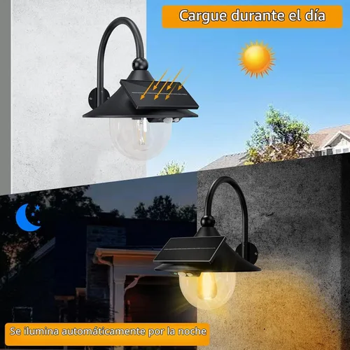 Vista 4 de Auzev Farolas Solares para Exteriores Luz Solar Retro de Granja con 3 Modos de Iluminación y Sensor de Movimiento, Montaje en Pared Impermeable