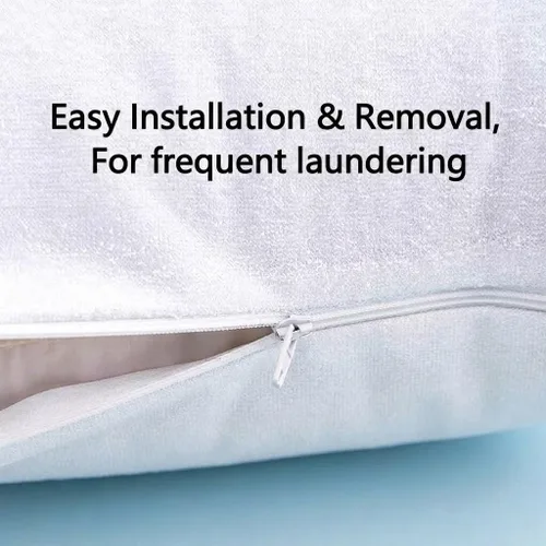 Vista 5 de YAMIL'S Home Essential Primium - Protector de almohada 100% impermeable con cremallera, tamaño estándar (juego de 2), blanco, a prueba de ácaros