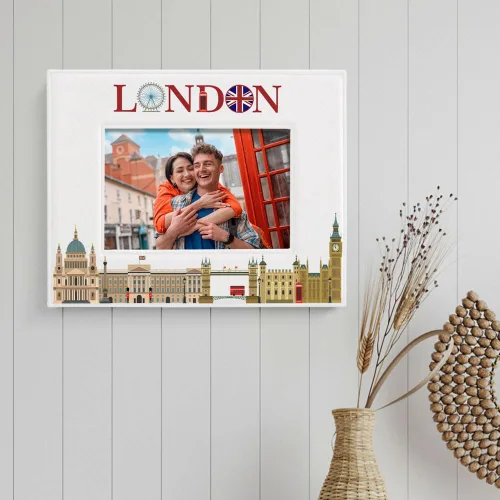 Vista 3 de KATE POSH Marco de fotos de Londres, vacaciones familiares en Londres, luna de miel, boda, decoración de Londres (5 x 7 horizontal)