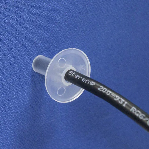 Vista 7 de Steren Buje de alimentación simple RG6 transparente - Paquete de 100