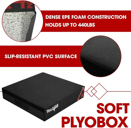 Vista 3 de Yes4All Caja pliométrica ajustable de espuma suave, entrenador de saltos - Para ejercicios pliométricos y acondicionamiento, múltiples variaciones
