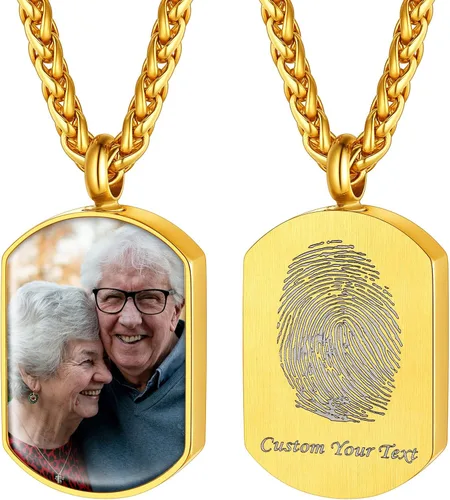 Vista 152 de FindChic Collares personalizados con urna para cenizas, barra vertical, gato, luna, reloj de arena, garra de perro, acero inoxidable, chapado en oro