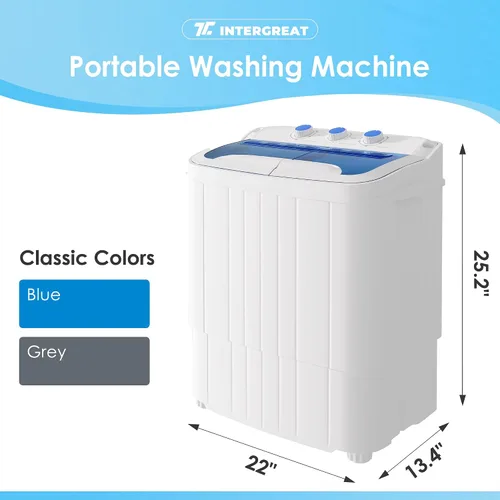 Vista 3 de Lavadora y Secadora Portátil, Combo de Mini Lavadora Pequeña de 16 lbs con Secadora Centrífuga, Lavadora Compacta de Doble Tina para Apartamentos