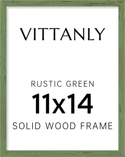 Vista 144 de Vittanly - Marco de fotos de 4 x 6 pulgadas de madera maciza con plexiglás, incluye paspartú de 3,5 x 5, para colgar en la pared o poner sobre una