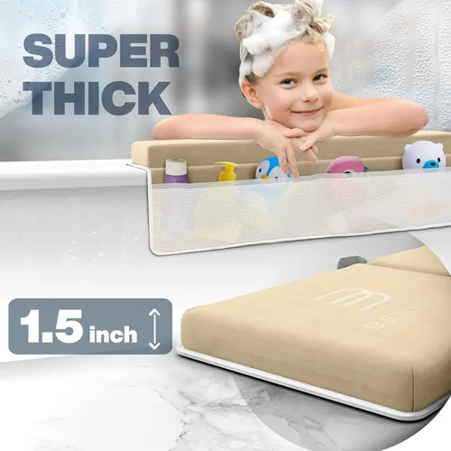 Vista 4 de Benicci Juego de rodilleras y coderas de baño, alfombrilla de rodillas para Beige