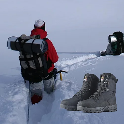 Vista 3 de Men's Waterproof Military Tactical Boots Lightweight Work Boot Insulated Hunting Boots, 8 Inches Lace-up Outdoor Boots, 400g Thinsulate