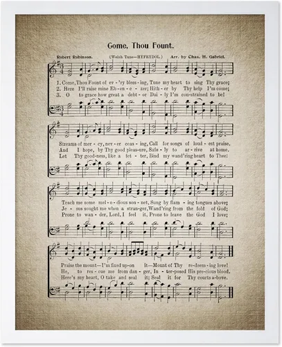 Vista 30 de Poster Master Póster de partitura de música vintage, impresión de himno retro, regalo para músico, amigo, "How Great Thou Art, himno, verso