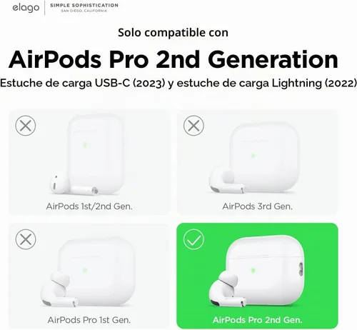 Vista 2 de elago Funda de silicona para AirPods Pro 2 Negro