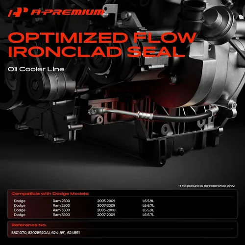 Vista 2 de A-Premium Conjunto de manguera de línea de enfriador de aceite de transmisión automática compatible con Dodge Ram 2500 Ram 3500 2003-2009 5.9L 6.7L