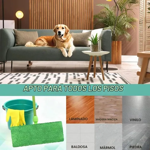 Vista 2 de Paquete de 12 almohadillas reutilizables de vellón de coral para trapear, paños lavables para trapear húmedo y paños para barrer en seco
