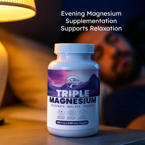 Vista 6 de Complejo triple de magnesio – 300 mg por porción – glicinato, taurato, malato – quelado, suave para el estómago – Etiqueta limpia – Hecho en Estados