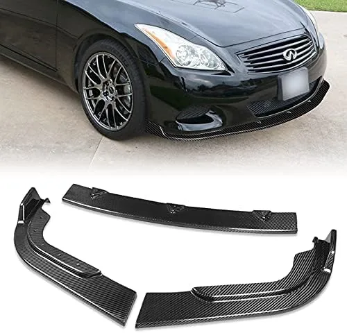 Vista 7 de Kit de 3 piezas de parachoques delantero Infiniti G37 Coupe/2DR, alerón de protección con moldura divisora estilo STP, difusor de aire y barbilla