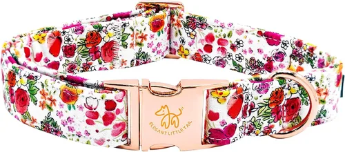 Vista 37 de Elegant little tail Collar para perro de Pascua, collar de perro con estampado de huevos de conejo, collar para mascotas, collar rosa para perros